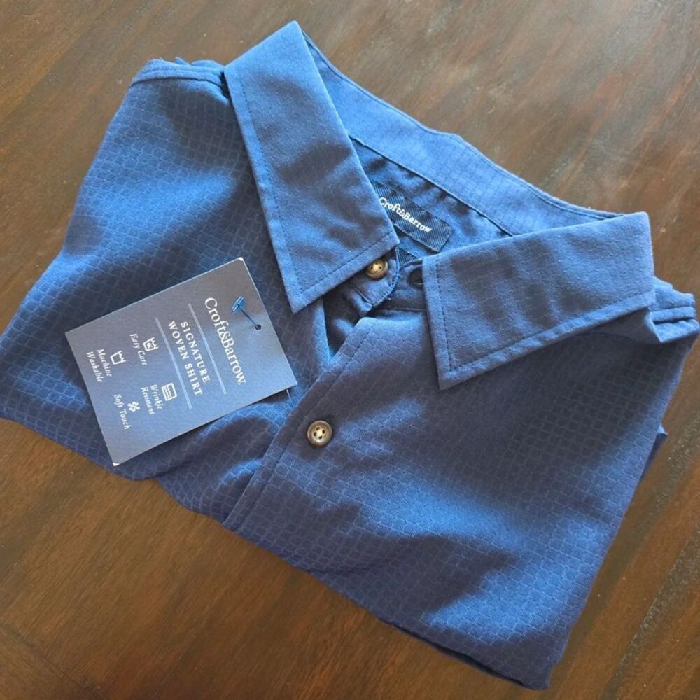 Croft and Narrow men's XXL button up shirt blue